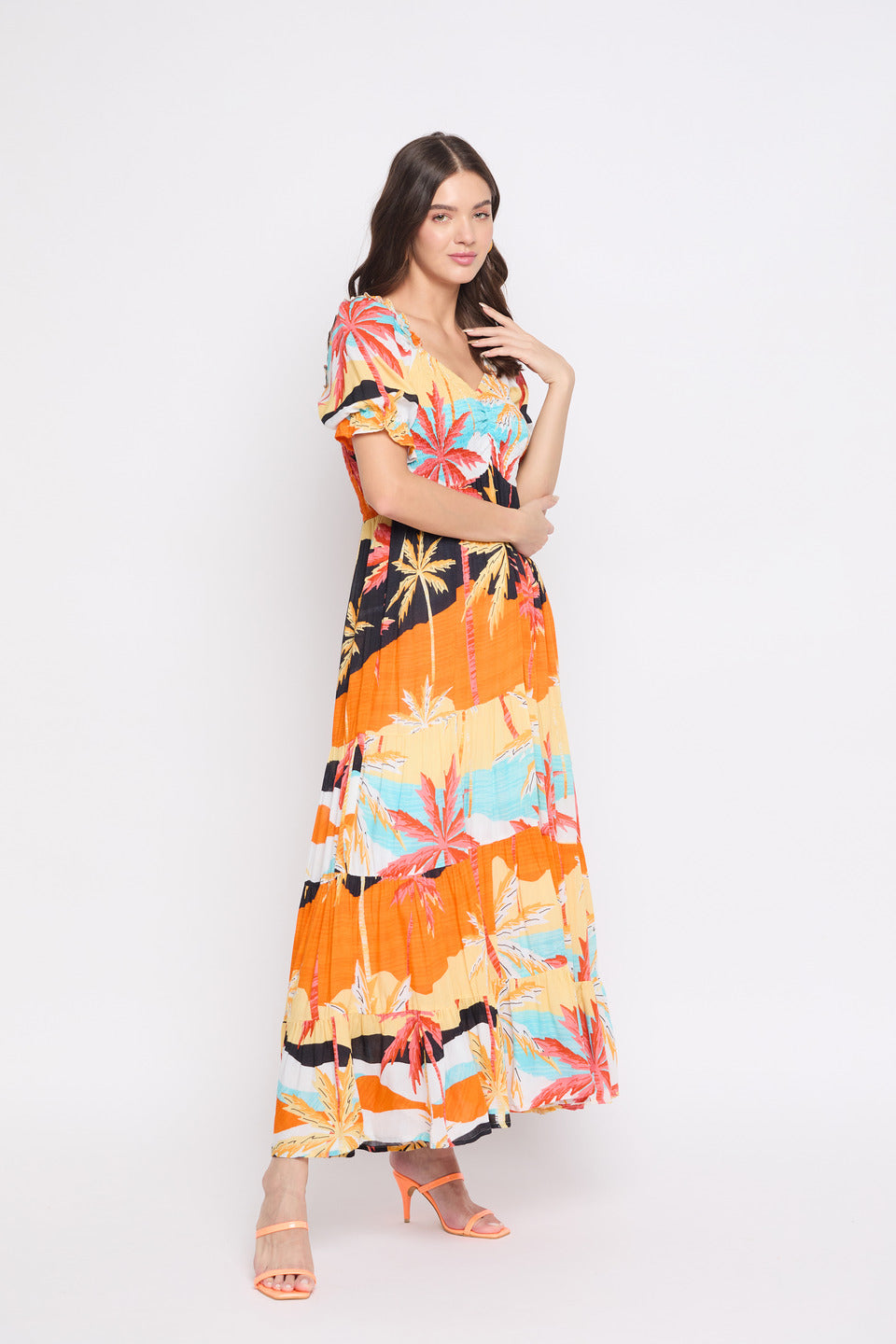 designer maxi dress with sleeves