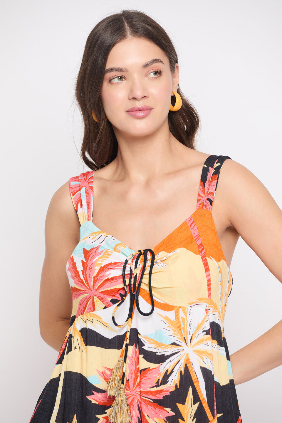 Multicolor Rayon Crepe Beach Maxi Dress For Women