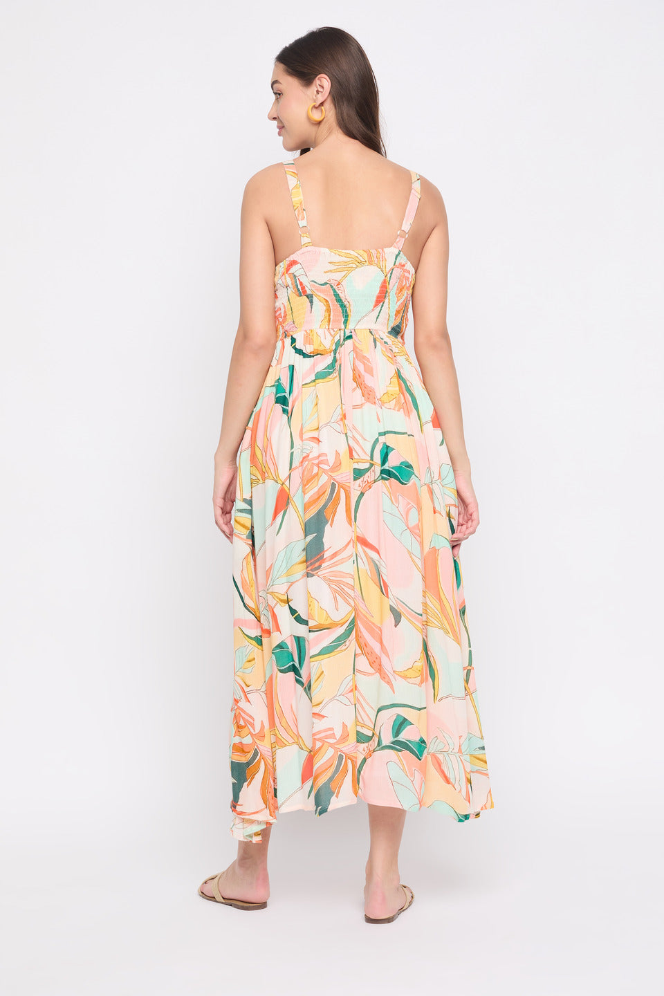 Multicolor Floral Printed Rayon Crepe Casual Women Maxi Dress