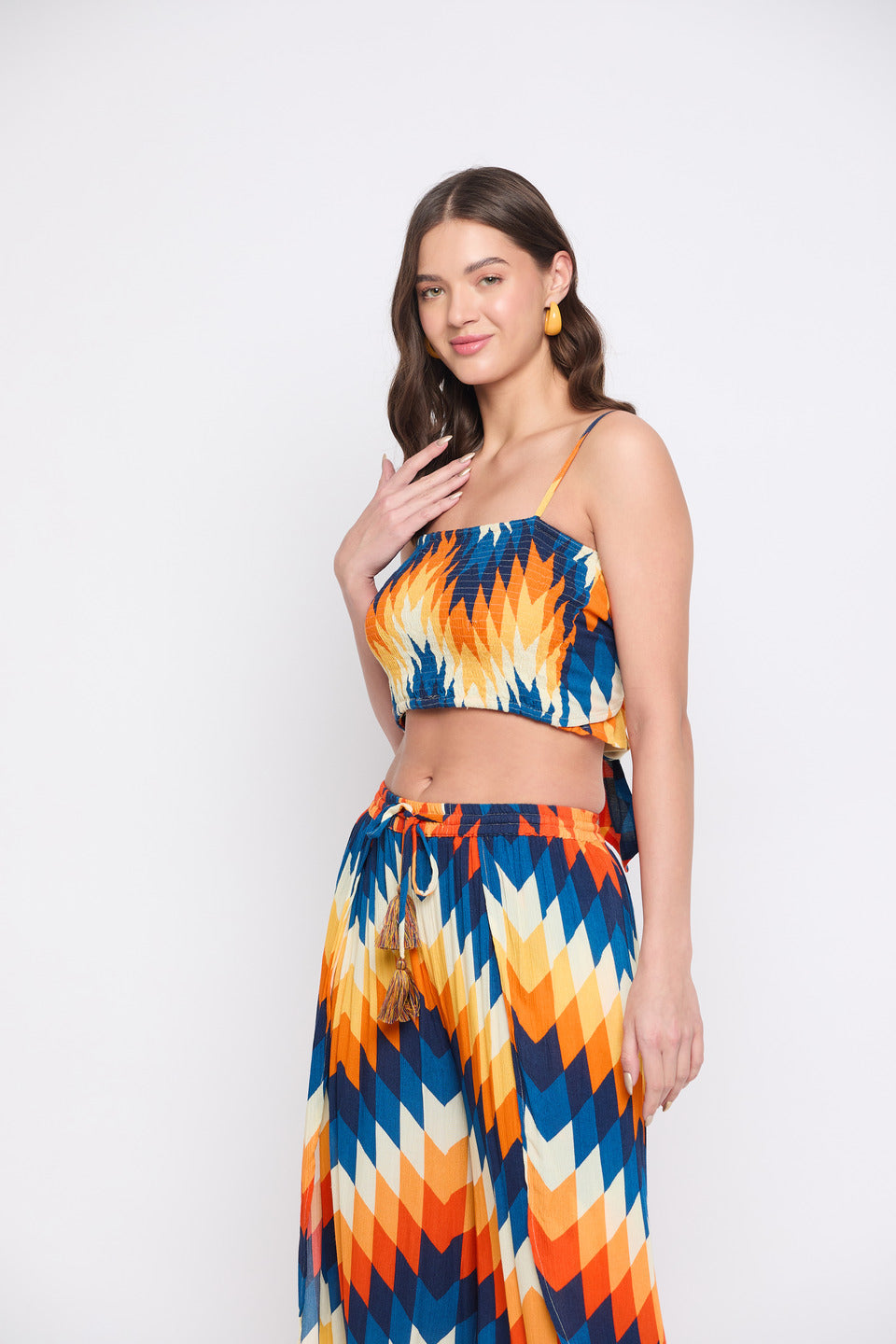 Abstract Print Rayon Crepe Top for Women