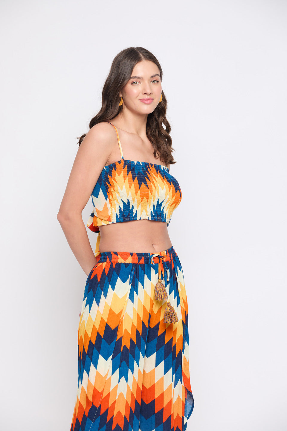 Abstract Print Rayon Crepe Top for Women