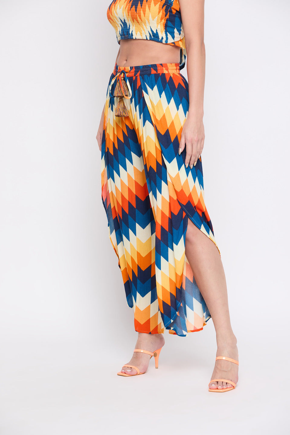 Digital Print Multicolor Rayon Crepe Bottom Pants For Women