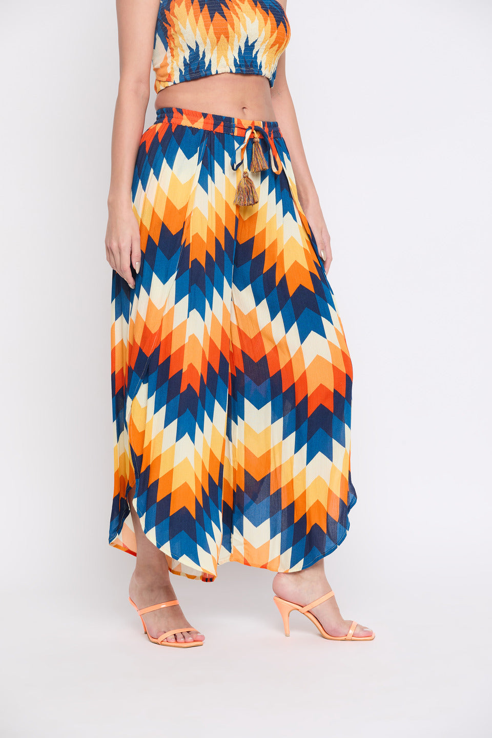 Digital Print Multicolor Rayon Crepe Bottom Pants For Women