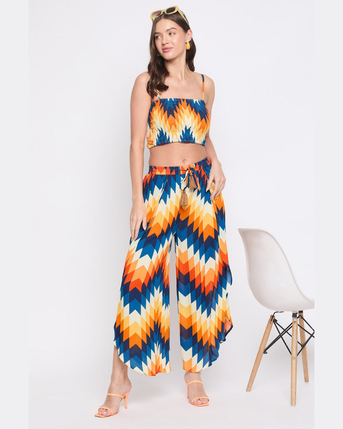 Digital Print Multicolor Rayon Crepe Bottom Pants For Women