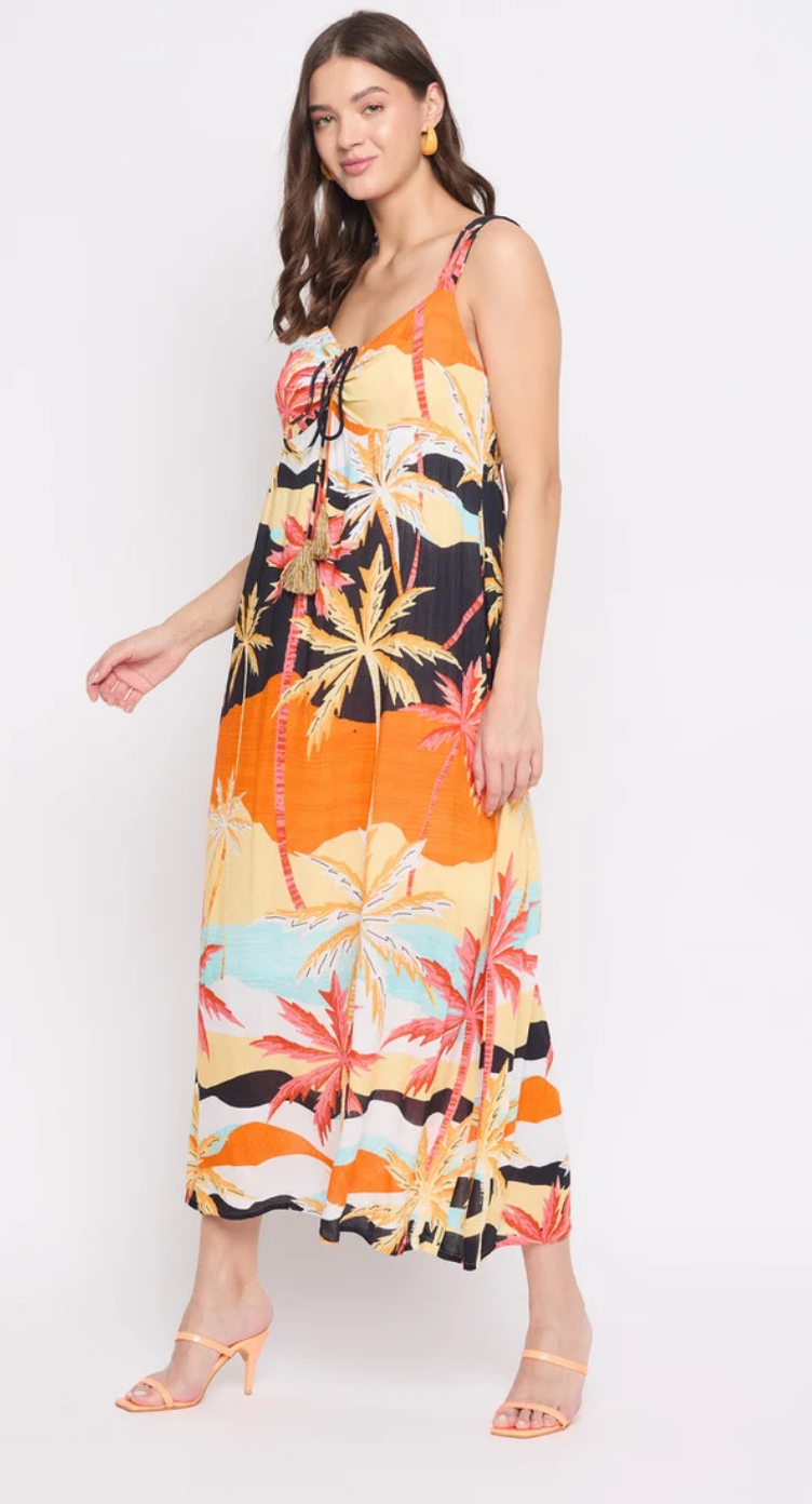 Multicolor Beach Rayon Maxi Dress for Women S-XL Sleeveless | GypsieBlu