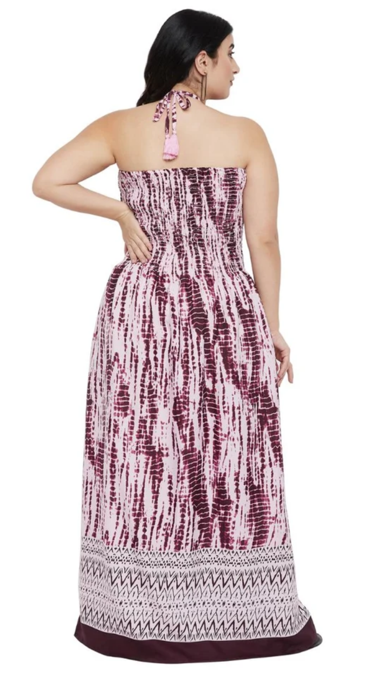 Purple Tie Dye Polyester Plus Size Tube Dress for Women 1X-3X | GypsieBlu