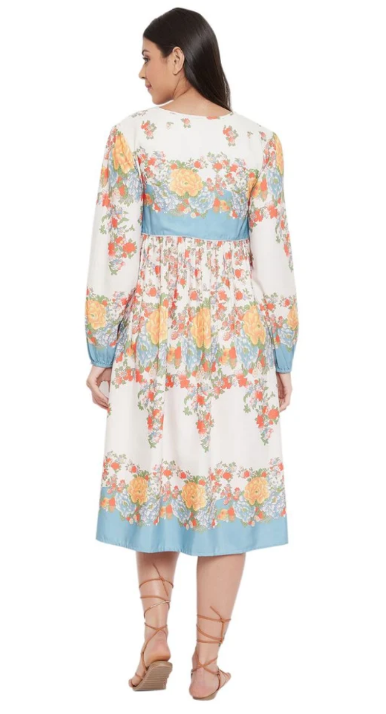 Floral Cotton Dress for Women S-XL Long Sleeve | GypsieBlu