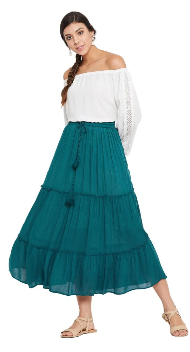 Bottlegreen Rayon Skirt for Women S-XL | GypsieBlu