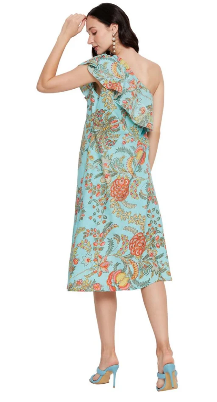 Turquoise Floral Cotton Dress for Women S-XL Sleeveless | GypsieBlu