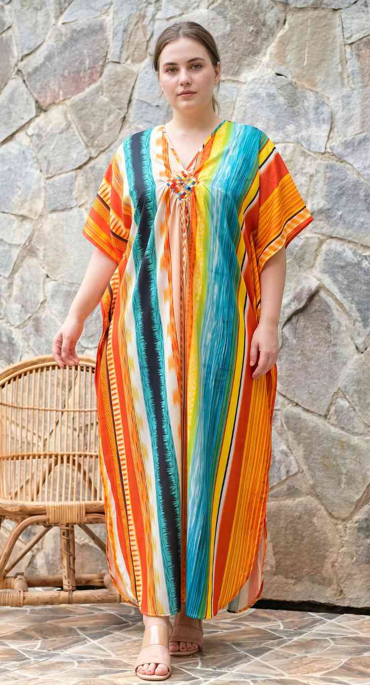 Multicolor Kaftan Dress Plus Size for Women