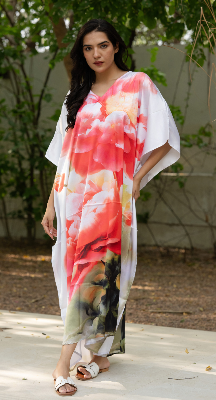 White Kaftan Dress Plus Size for Women