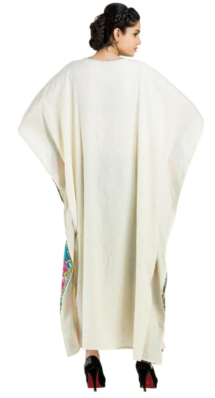 Multicolor Leopard Floral Polyester Plus Size Kaftan for Women 1X-3X | GypsieBlu