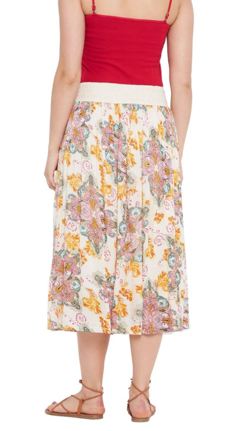 Multicolor Floral Medallion Polyester Skirt for Women S-XL | GypsieBlu
