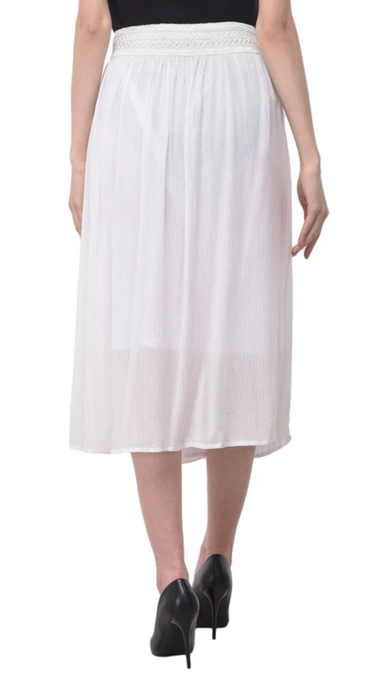 White Pleated Rayon Skirt for Women S-XL | GypsieBlu