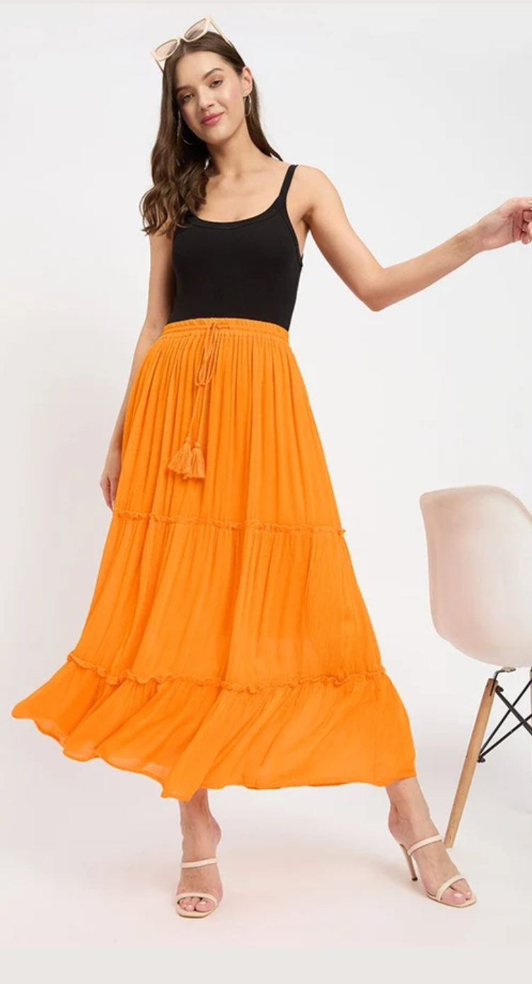 Tangerine Rayon Skirt for Women S-XL | GypsieBlu