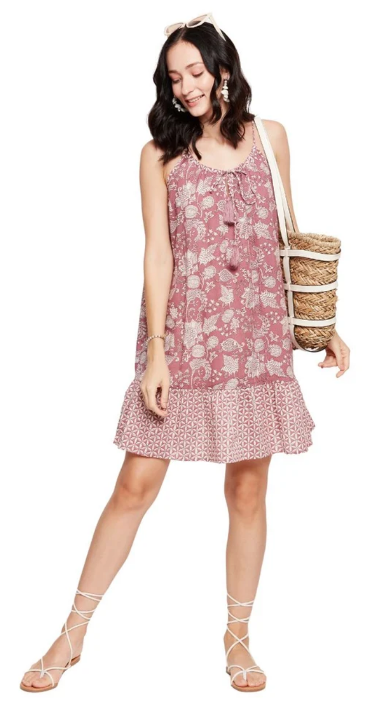 Rust Floral Cotton Dress for Women S-XL | GypsieBlu
