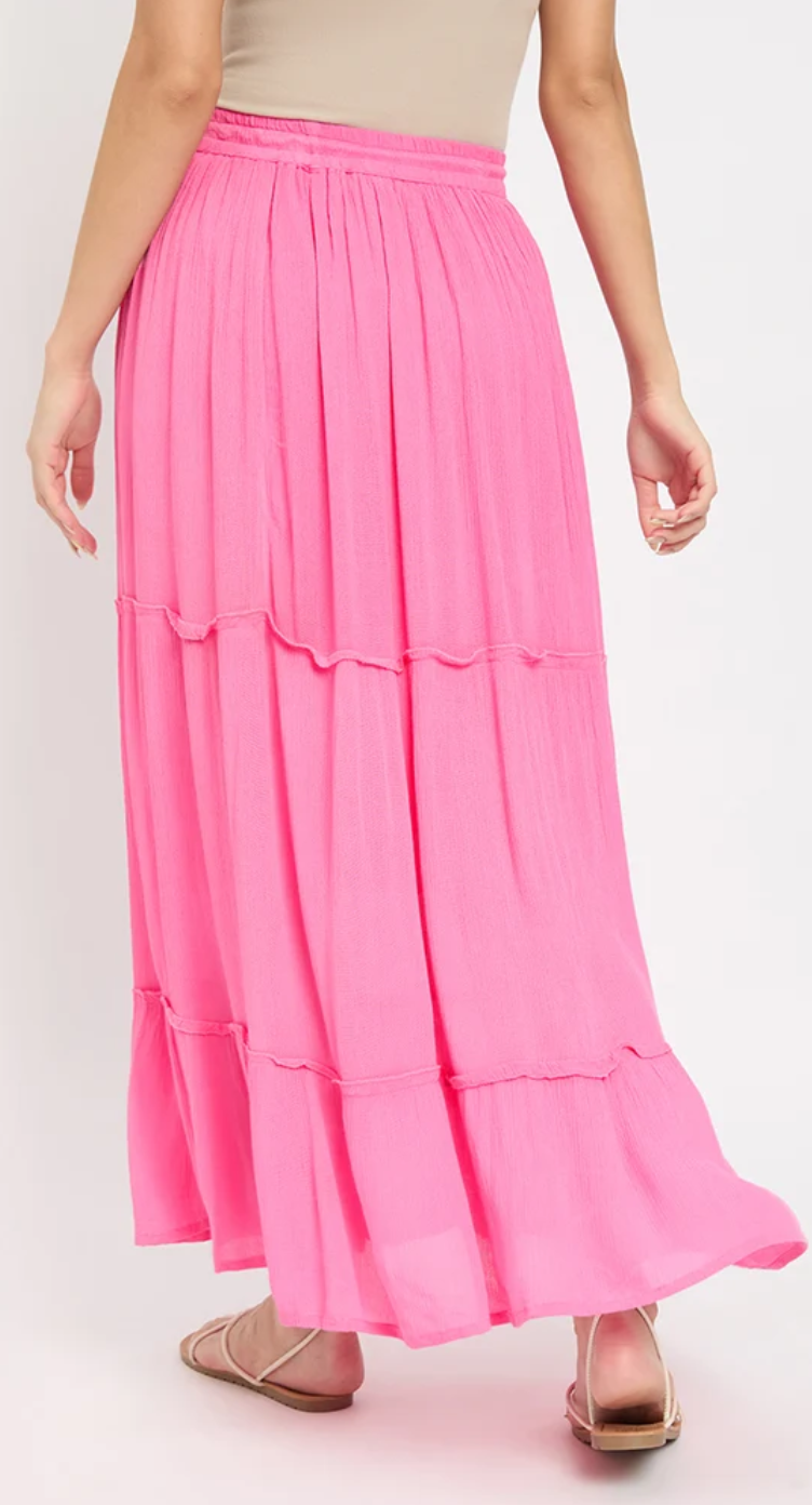 Hot Pink Rayon Skirt for Women S-XL | GypsieBlu