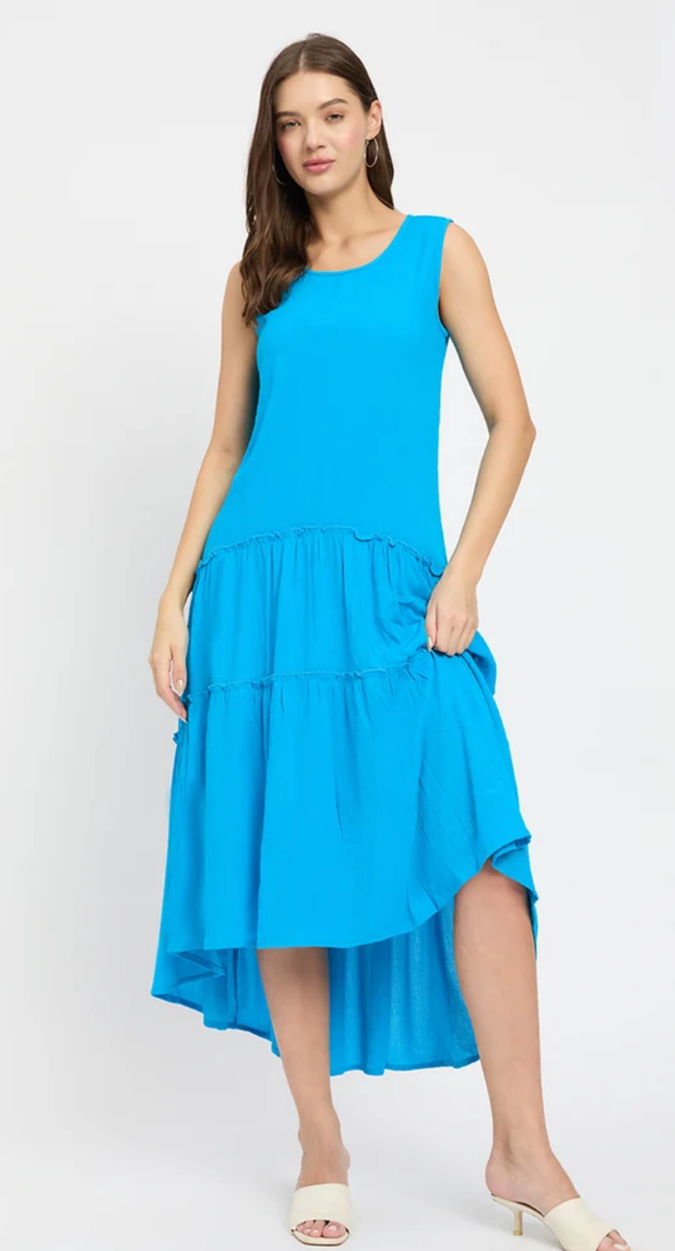 Aqua Rayon Midi Dress for Women S-XL | GypsieBlu