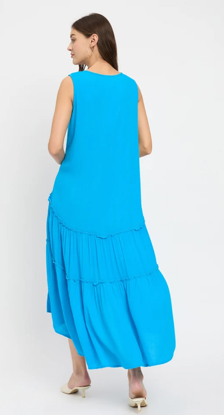 Aqua Rayon Midi Dress for Women S-XL | GypsieBlu