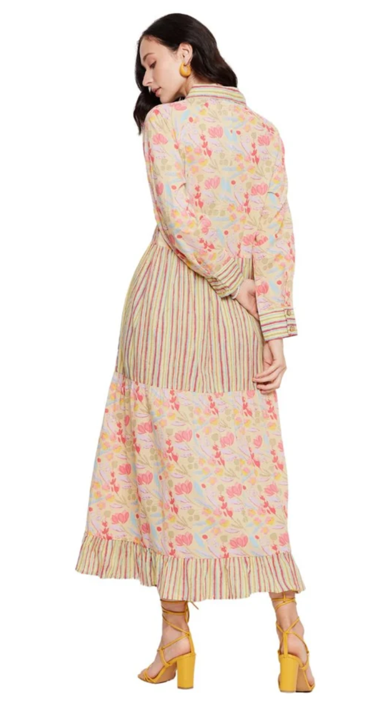 Yellow Floral Cotton Maxi Dress for Women S-XL Sleeveless | GypsieBlu