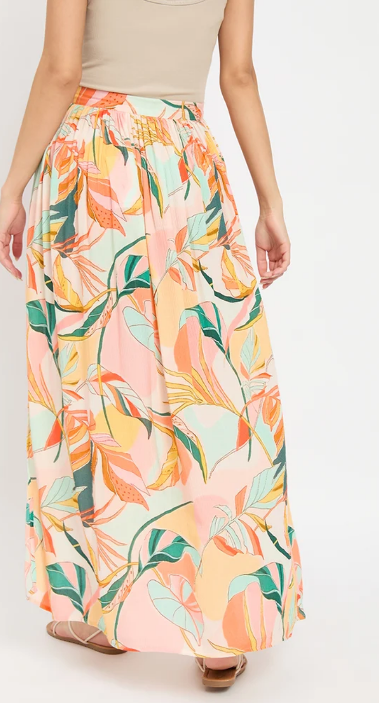Multicolor Abstract Tropical Rayon Skirt for Women S-XL | GypsieBlu