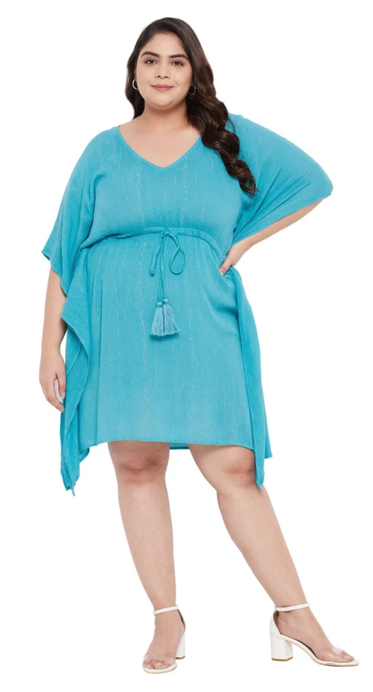 Blue Rayon Plus Size Tunic Tops for Women 1X-3X | GypsieBlu