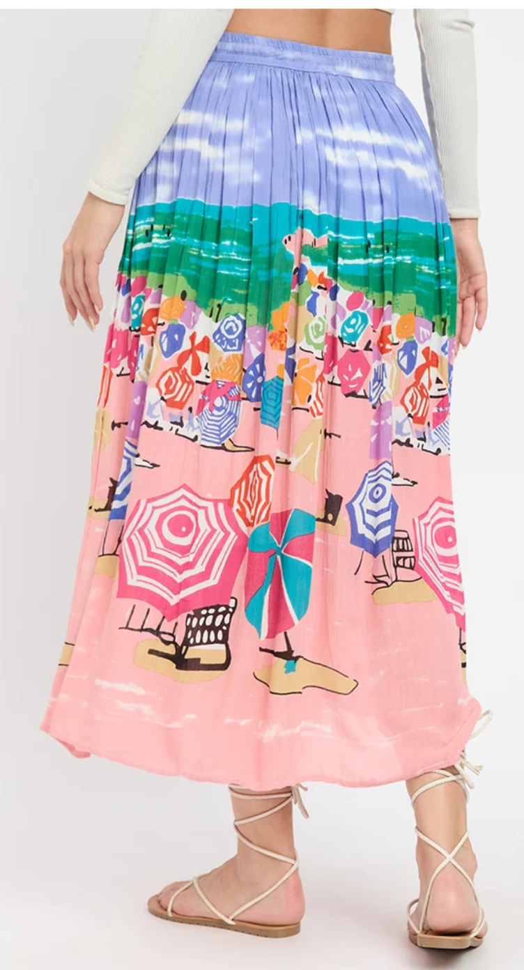 Multicolor Beach Scenic Rayon Skirt for Women S-XL | GypsieBlu