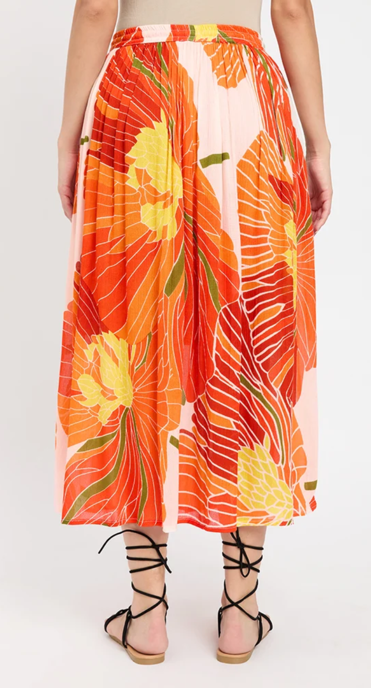 Multicolor Hibiscus Floral Rayon Skirt for Women S-XL | GypsieBlu