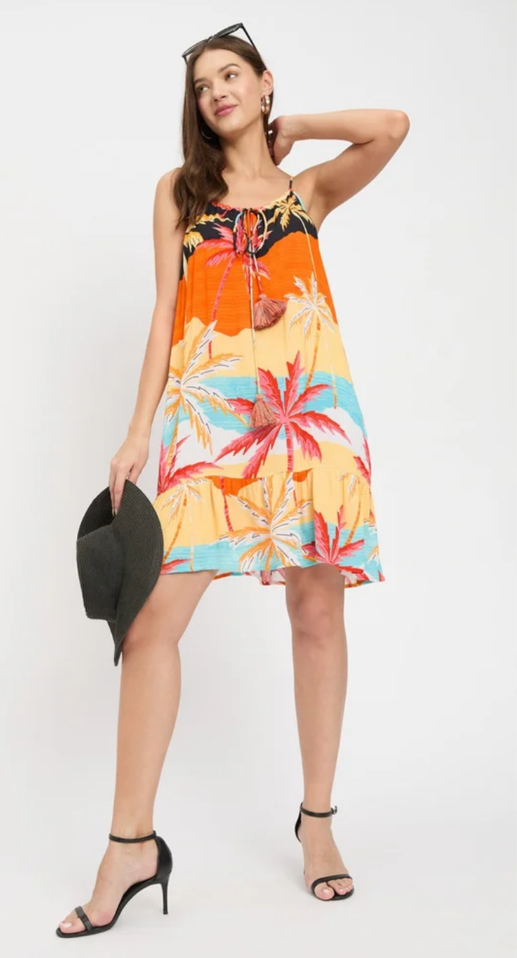 Multicolor Beach Theme Rayon Dress for Women S-XL | GypsieBlu