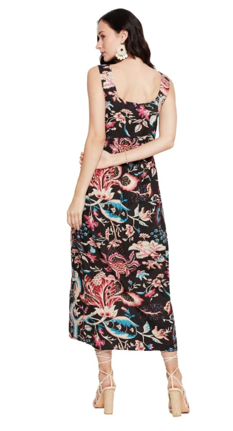 Black Floral Cotton Maxi Dress for Women S-XL | GypsieBlu