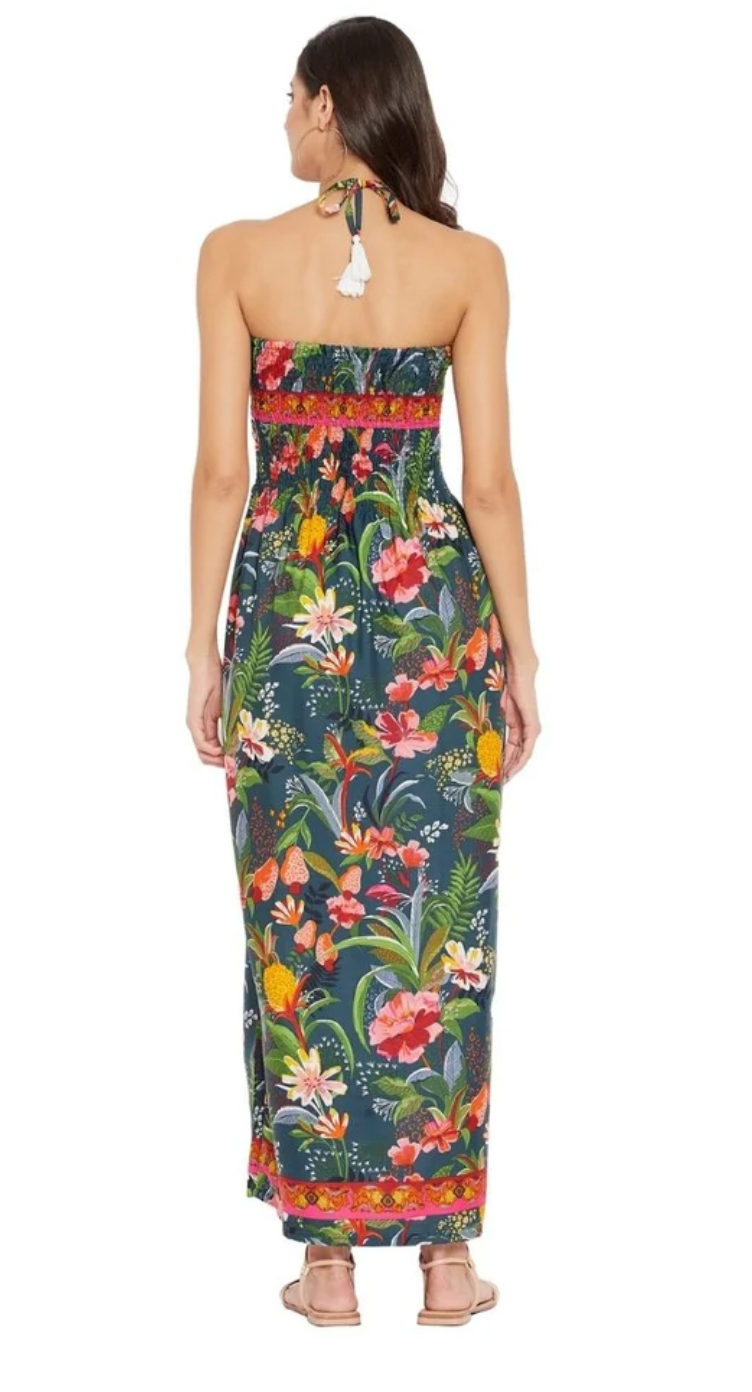 Multicolor Tropical Floral Polyester Maxi Tube Dress for Women S-XL Sleeveless | GypsieBlu