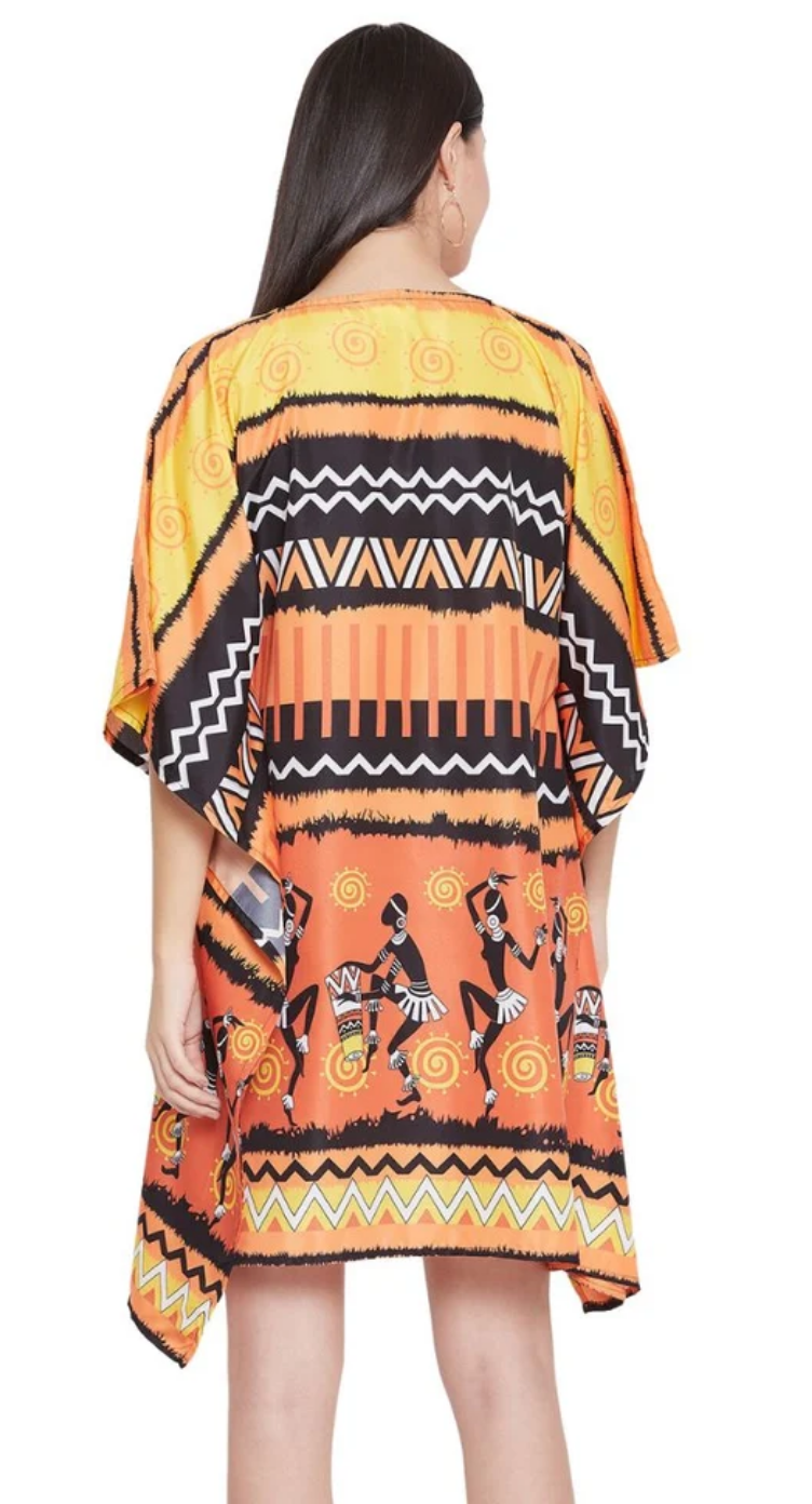 Multicolor Tribal Zigzag Polyester Plus Size Tunic for Women 1X-3X | GypsieBlu