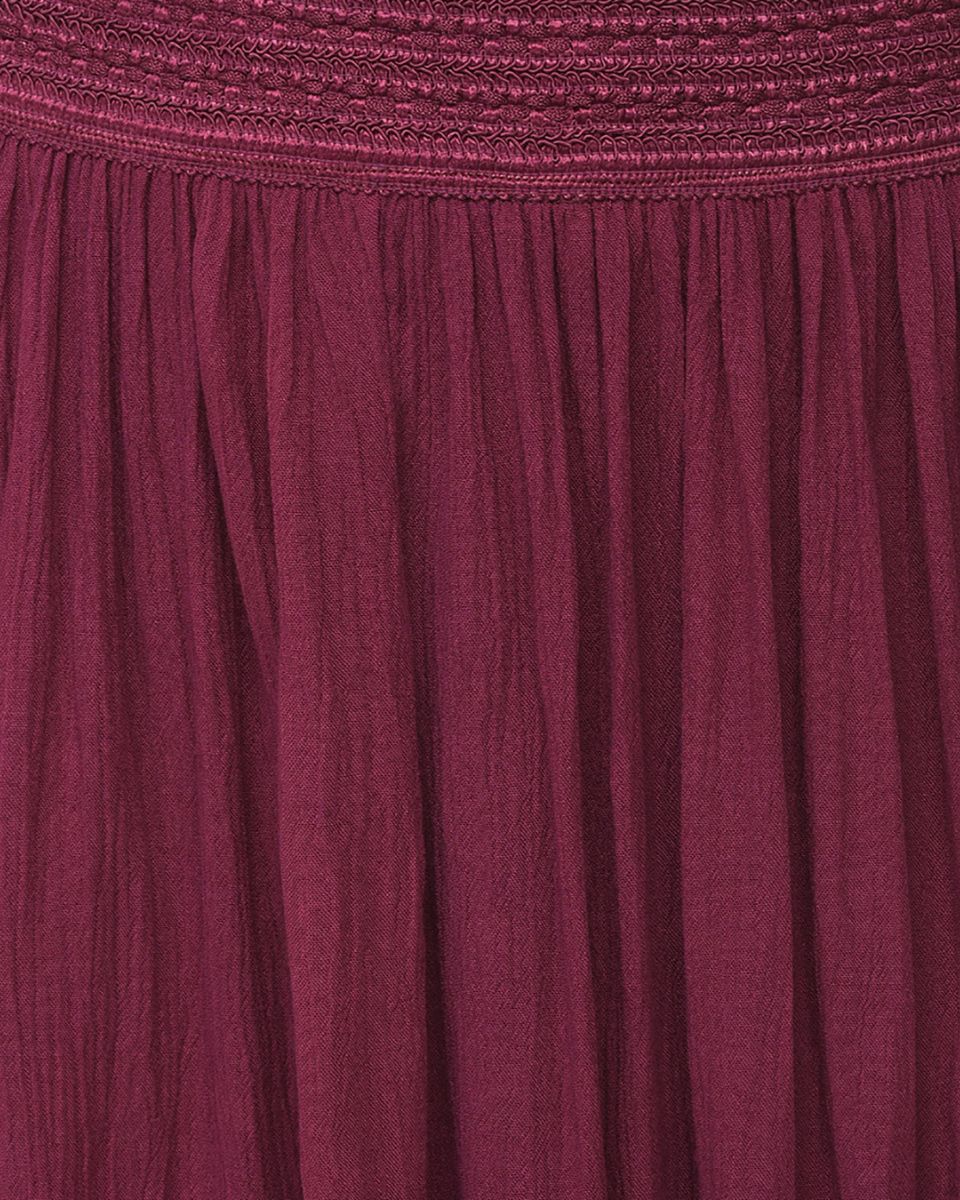Plum Solid Rayon Gauze Pattern Skirt For Women