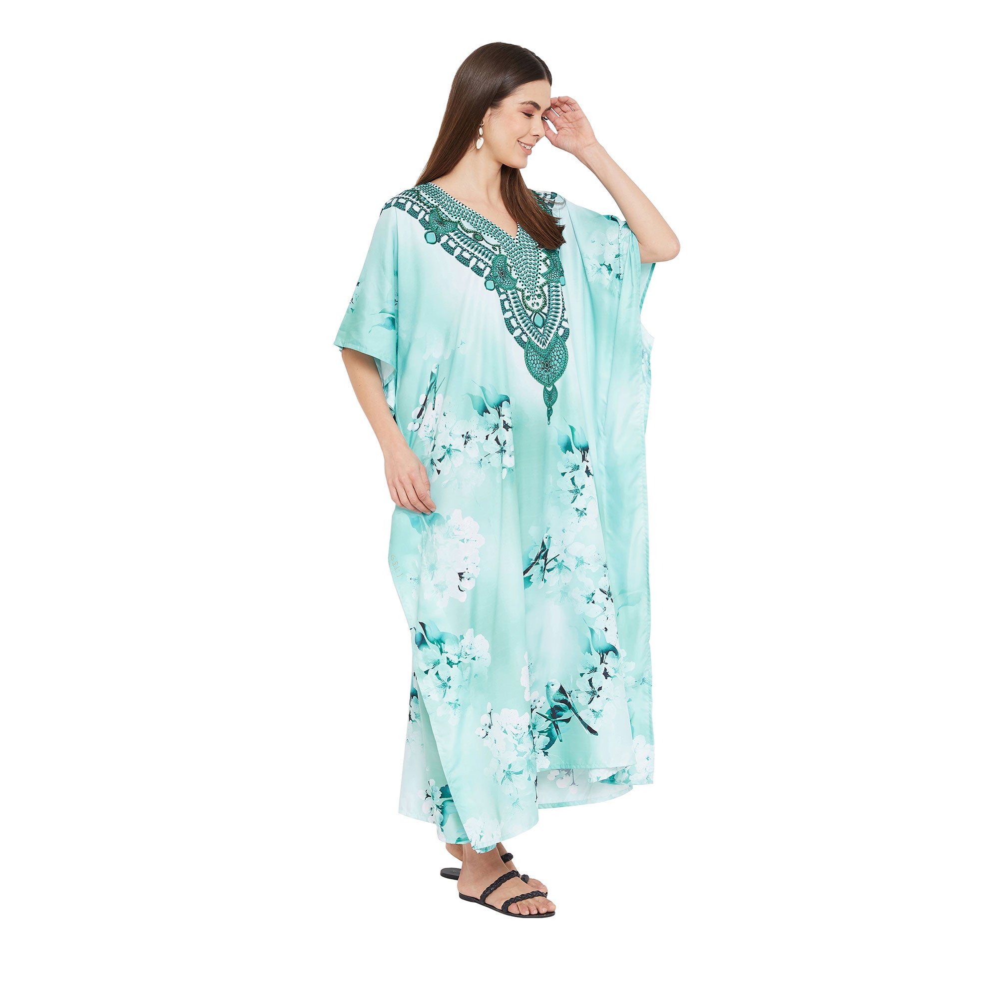 Floral Print Polyester Loungewear kaftan for Women