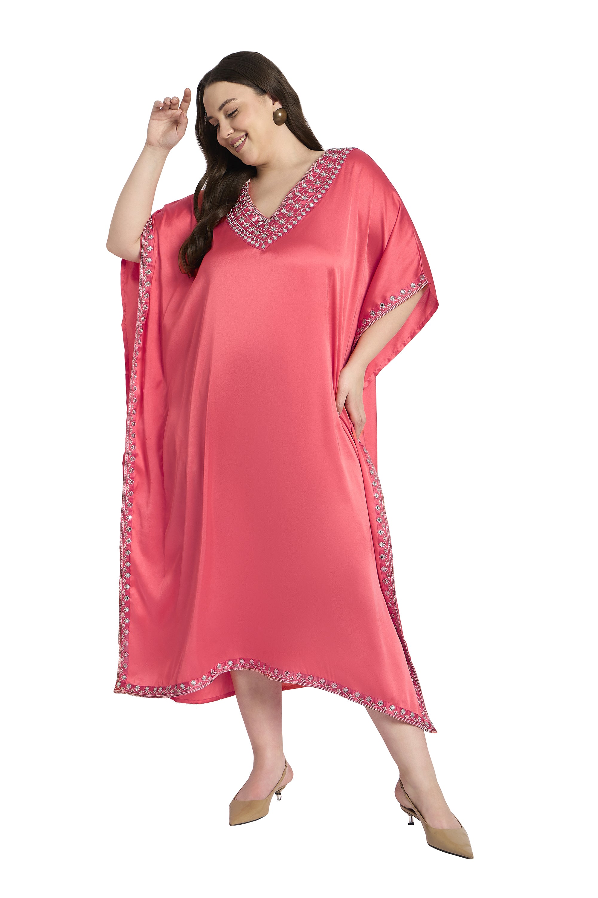 Gypsie Blu Women Plus Size Embroidery Wedding Kaftan