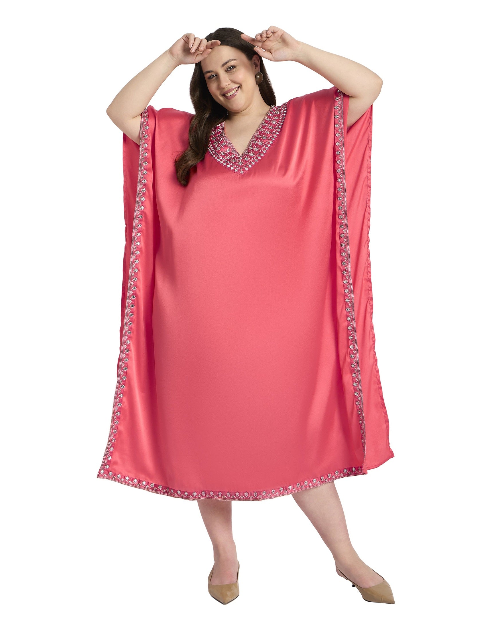 Gypsie Blu Women Plus Size Embroidery Wedding Kaftan
