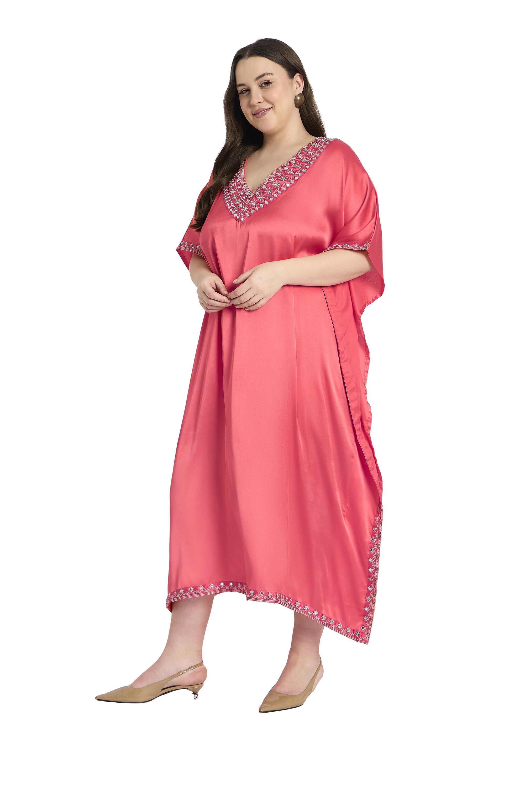 Gypsie Blu Women Plus Size Embroidery Wedding Kaftan