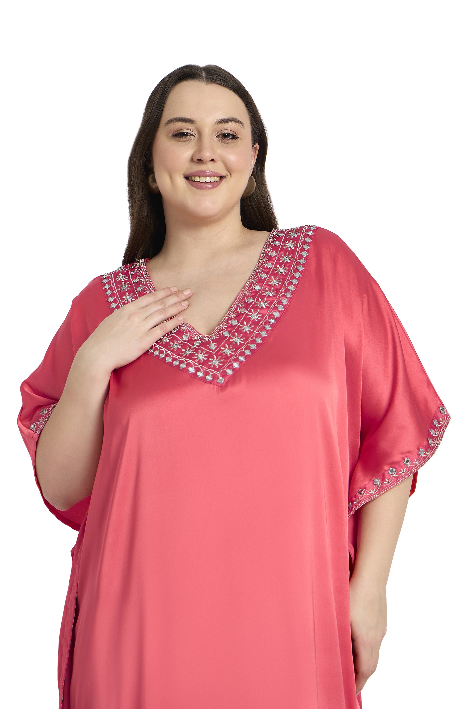 Gypsie Blu Women Plus Size Embroidery Wedding Kaftan
