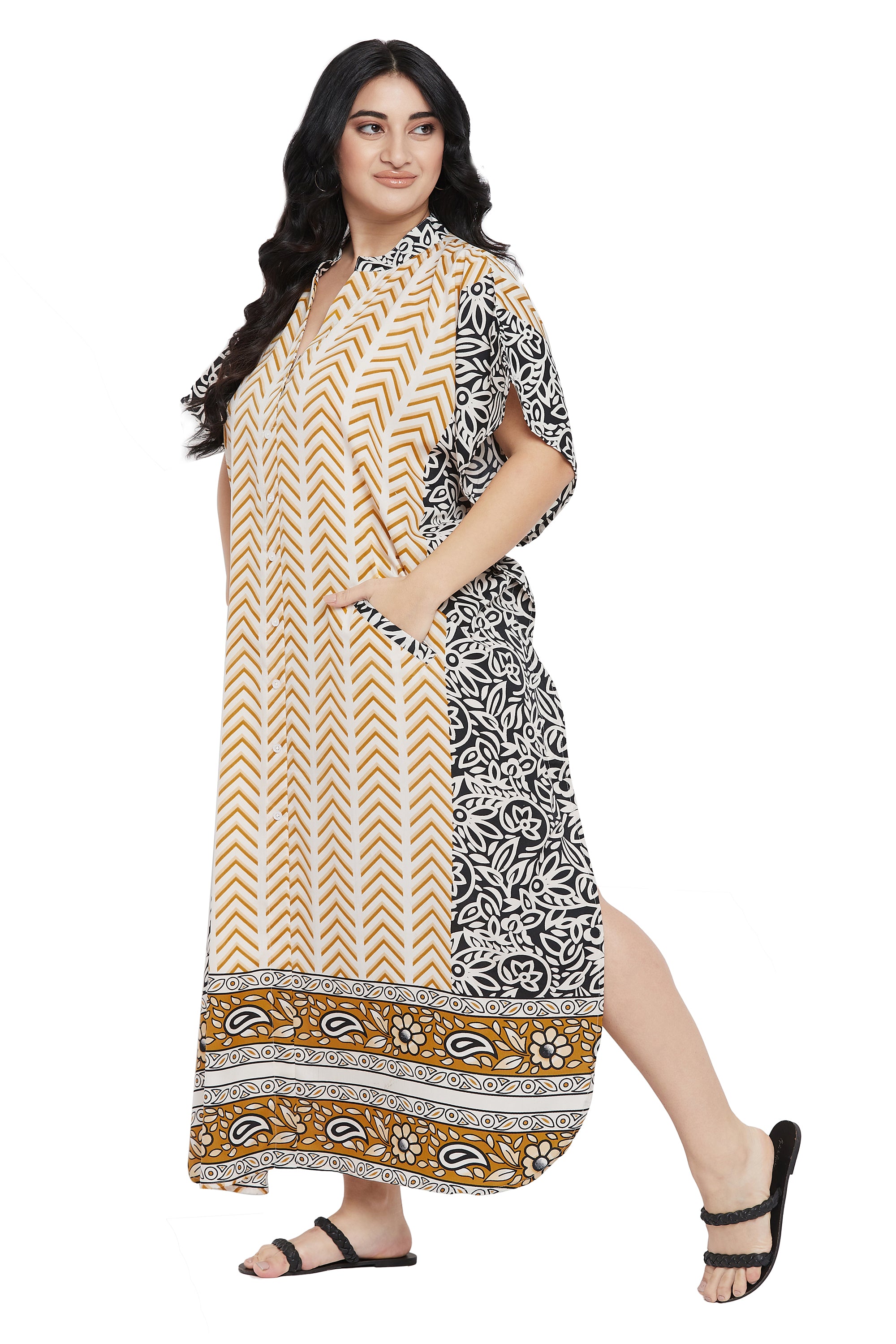 Gypsie Blu Women Flowy Plus Size Polyester Kaftan