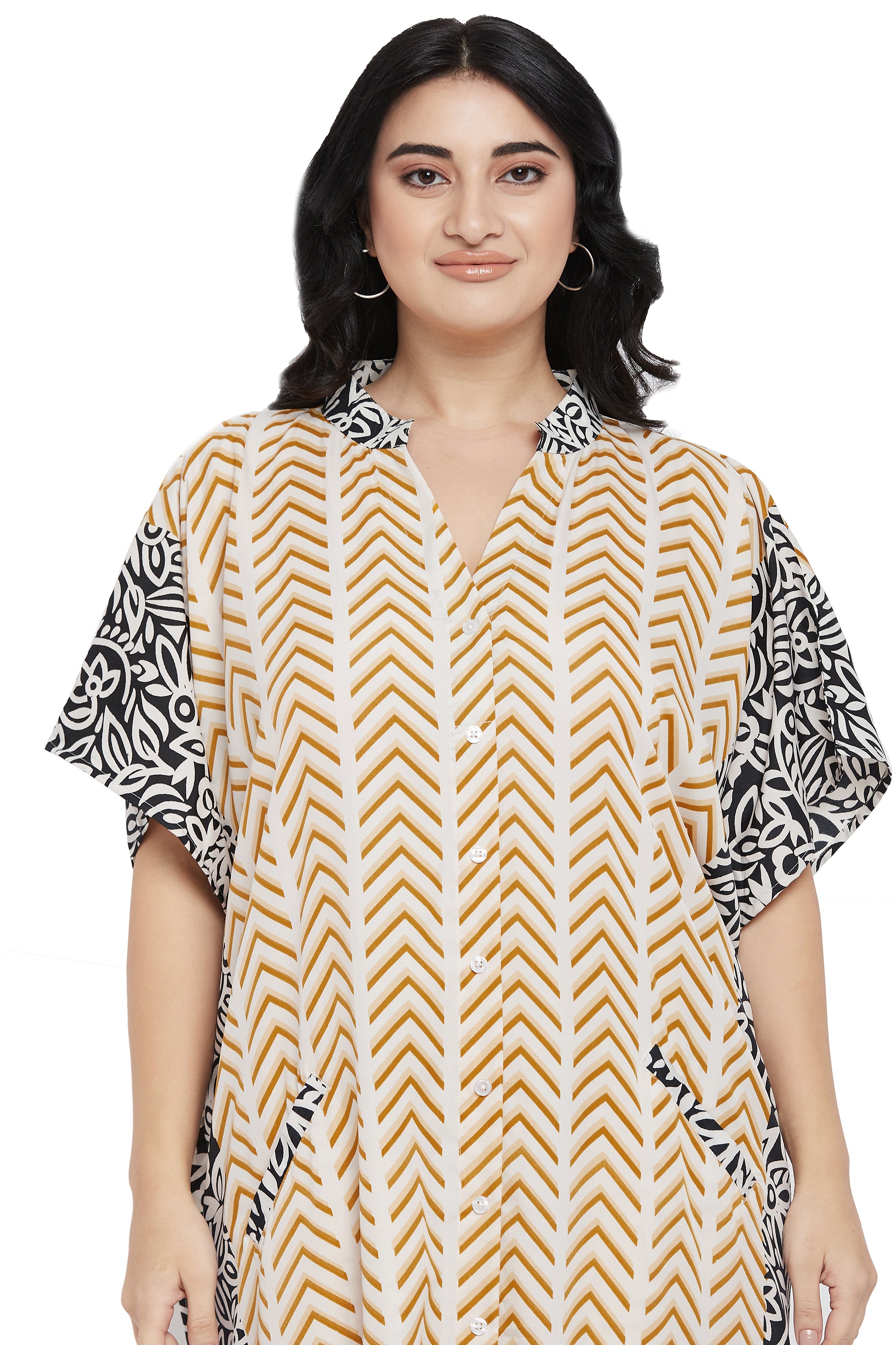 Gypsie Blu Women Flowy Plus Size Polyester Kaftan