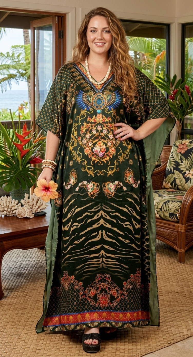 womens plus holiday dresses Green Baroque Size Caftan Dress for Women Dead Clothing Size:l(6-7y) This beach sun dress Which NECKLINES suit you?