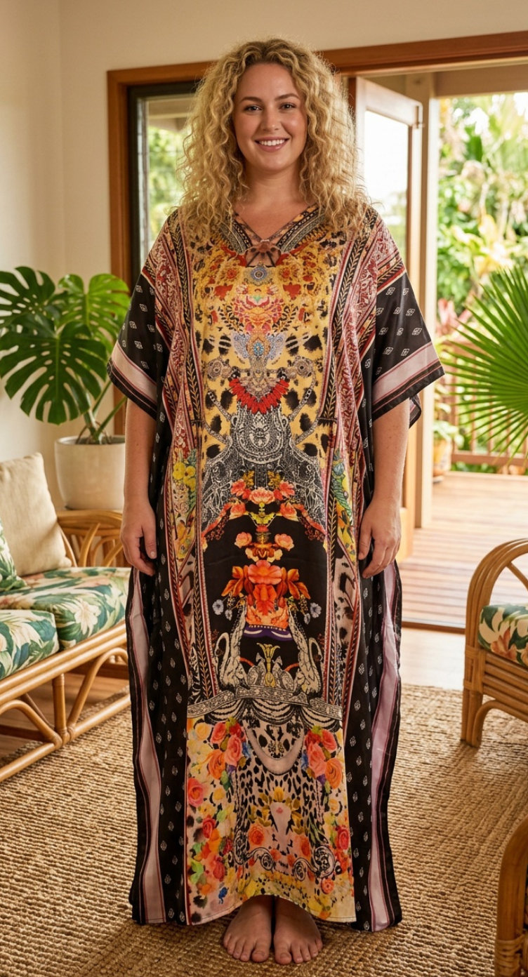 Black Kaftan Dress Plus Size for Women