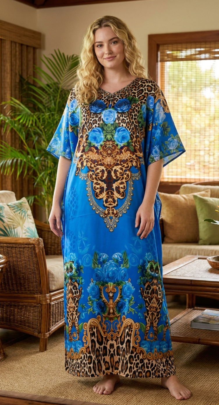 Royal Blue Kaftan Dress Plus Size for Women