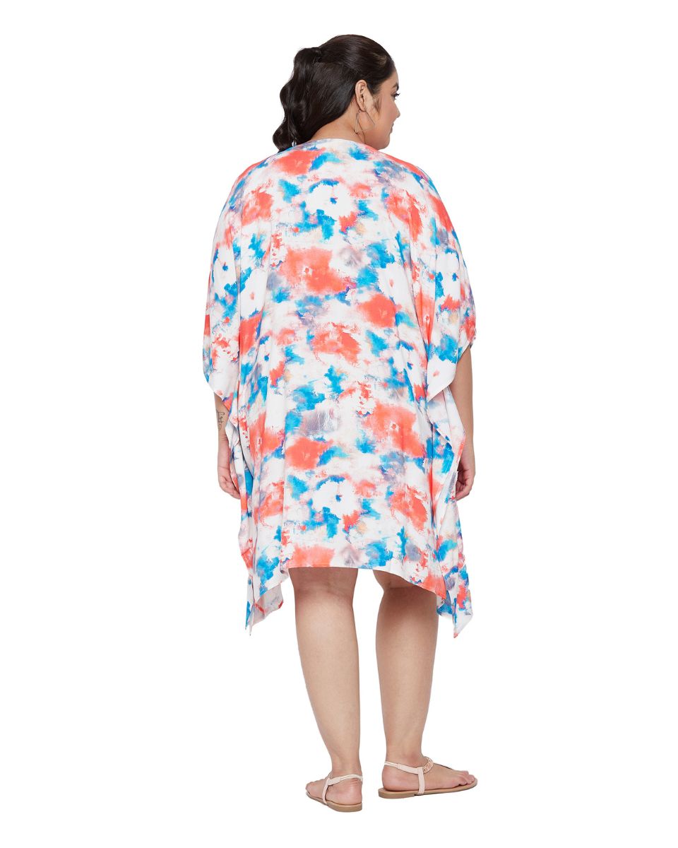 Top Floral Plus Size Kimono Sleeve Rayon Tunic For Women