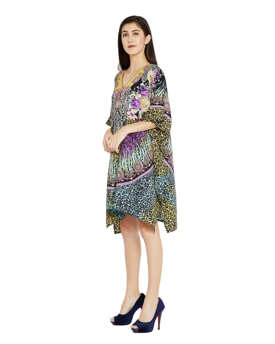 Multicolor Paisley Tunic Plus Size Floral Dress For Women