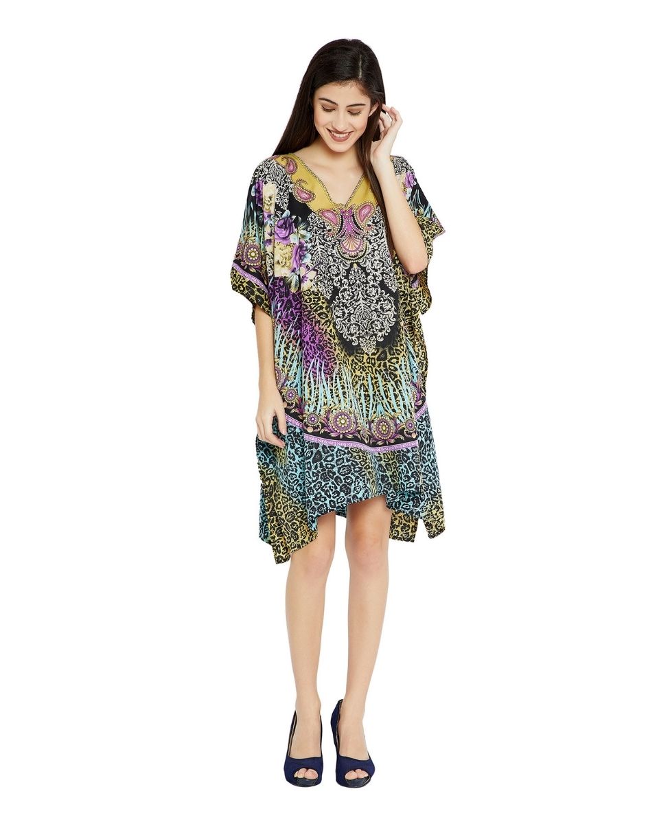 Multicolor Paisley Tunic Plus Size Floral Dress For Women