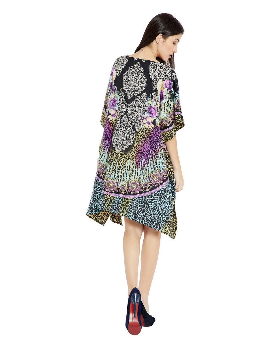 Multicolor Paisley Tunic Plus Size Floral Dress For Women