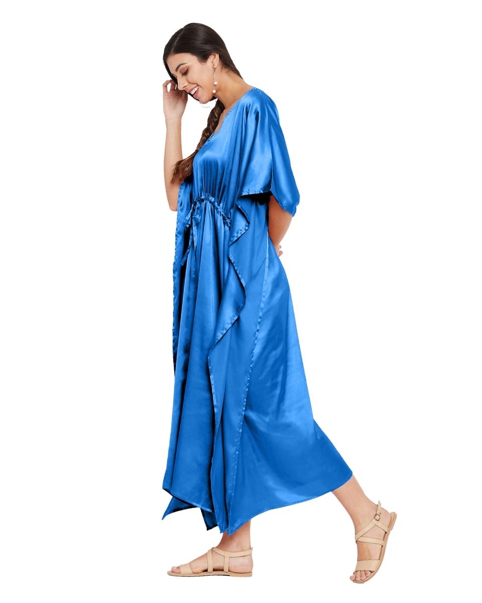 Trendy Satin Kimono Dress