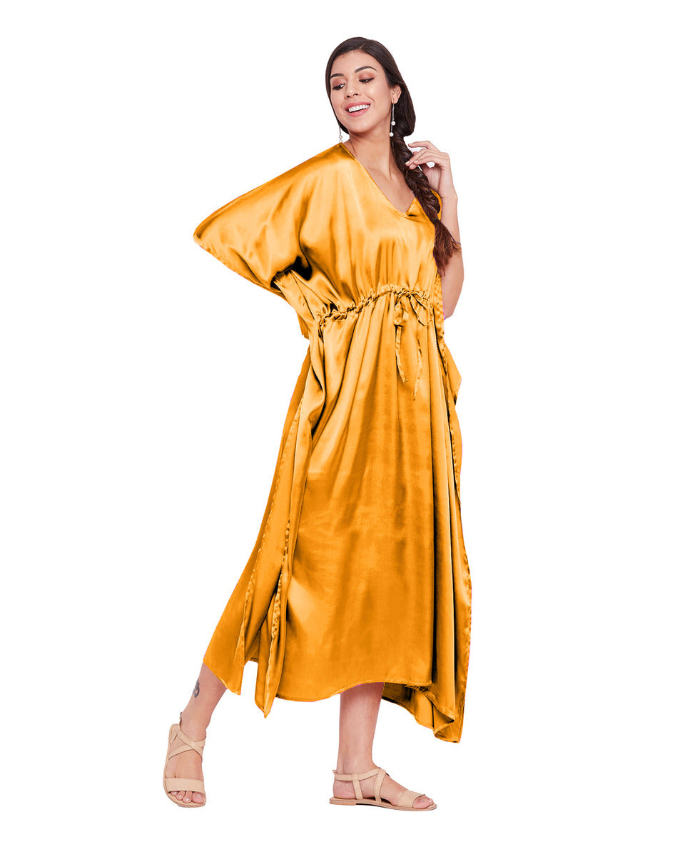 Gypsie Blu Satin Loungewear Kaftan For Plus Size Women