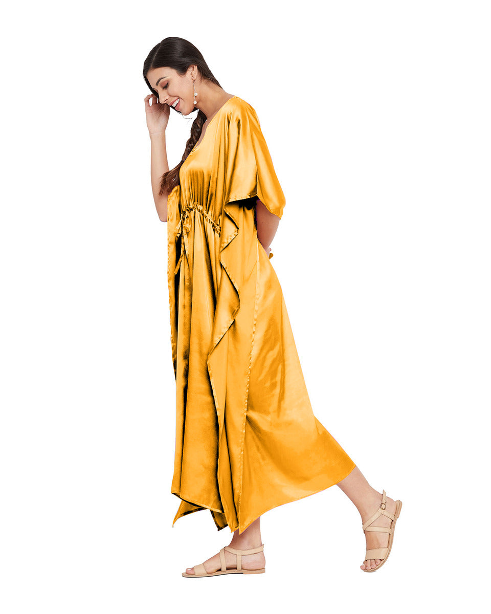 Gypsie Blu Satin Loungewear Kaftan For Plus Size Women